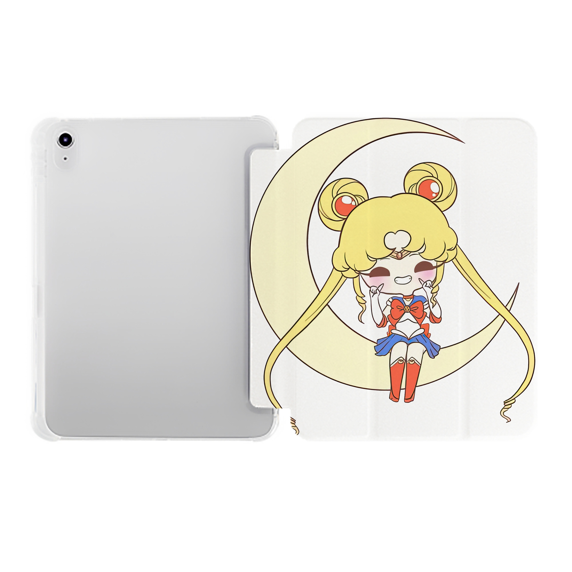 （画像用） 美少女戦士セーラームーン 月野 うさぎ つきの うさぎ Sailor Moon Tsukino Usagi IPad ケース ペン収納付き 三つ折りスタンド PUレザー×シリコン 対応機種9.5/10.5/10.9インチ